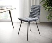 Set-van-4-gestoffeerde-stoel Novi-Adesso grijs fluweel 4-poot