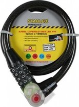 Kabelslot 497 Stahlex met verlichting, Cijferslot, Staalkabelslot, Fietsslot