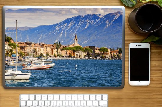 Autocollant pour ordinateur portable - 17,3 pouces - Lac de Garde - Bateaux - Montagnes - 40x30cm - Autocollants pour ordinateur portable - Peau pour ordinateur portable - Couverture