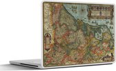 Laptop sticker - 14 inch - Historische landkaart van Nederland - 32x5x23x5cm - Laptopstickers - Laptop skin - Cover