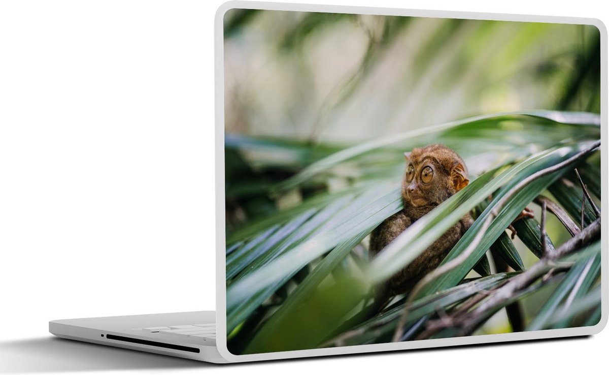 Laptop sticker - 12.3 inch - Filipijns spookdier tussen de bladeren - 30x22cm - Laptopstickers - Laptop skin - Cover