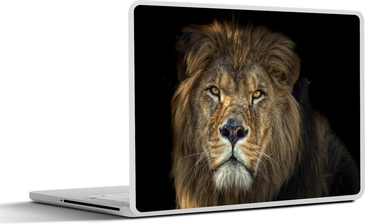 Laptop sticker - 15.6 inch - Zwart - Leeuw - Wilde dieren - 36x27,5cm - Laptopstickers - Laptop skin - Cover