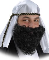 Carnival Toys Hoofdkap Sheik Heren Satijn Wit/zwart One-size
