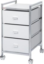 Duett Opbergtrolley op Wieltjes - Badkamer Trolley - 3 Lades - Wit