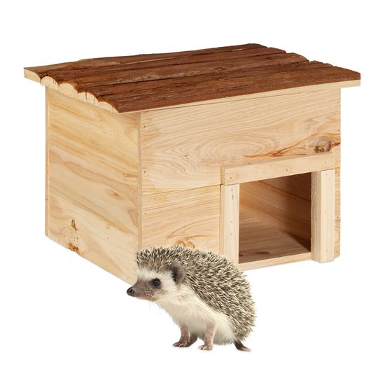 Relaxdays egelhuis - hout - egelhuisje - overwintering - egelhotel - huis voor egels