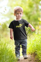 Pokemon Pikachu Puma Parody T-Shirt | Pika Meme | Game | Kids Maat 3/4 Jaar Zwart