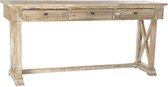 Eettafel - console table pine tree 184x48x86 aged white - wit