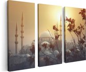 Artaza Canvas Schilderij Drieluik Suleymaniye Moskee In Istanbul - 120x80 - Foto Op Canvas - Canvas Print