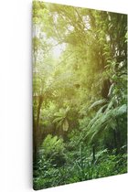 Artaza Canvas Schilderij Tropische Jungle Met Zonneschijn - 80x120 - Groot - Foto Op Canvas - Canvas Print