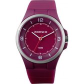 Xonix AAP-005 - Horloge - Dames & Heren - Analoog - Siliconen - Rood