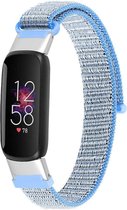 Nylon Smartwatch bandje - Geschikt voor Fitbit Luxe nylon bandje - lichtblauw - Strap-it Horlogeband / Polsband / Armband