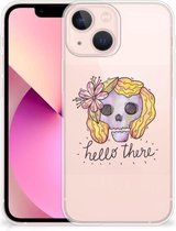 Siliconen Hoesje geschikt voor iPhone 13 mini GSM Hoesje Boho Skull
