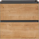 Wastafelonderkast Eiken Grijs 60 cm – Luxe Wastafel kast Bastiana – Wastafelmeubel Grijs 60 cm - Perfecthomeshop