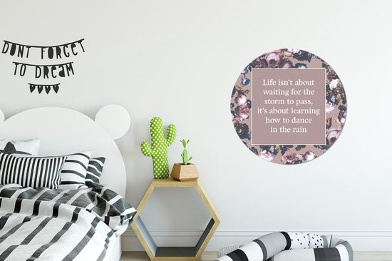 WallCircle - Wall Circle - Wall Circle Indoor - Citations - Fleurs - Lumière - 60x60 cm - Décoration murale - Peintures Ronds