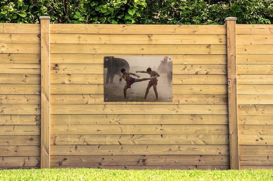 Posters de jardin Arts martiaux - Éléphants - Muay Thai - 90x60 cm - Toile de jardin