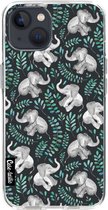 Casetastic Apple iPhone 13 Hoesje - Softcover Hoesje met Design - Laughing Baby Elephants Print