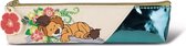 etui Wild Friends junior 19,5 x 5 cm kunstleer beige