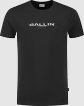 Ballin Amsterdam -  Heren Slim Fit   T-shirt  - Zwart - Maat M