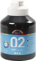 acrylverf mat 500ml zwart