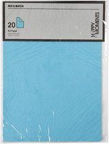 structuurpapier 21 x 29,7 cm 20 stuks blauw