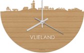 Skyline Klok Vlieland Bamboe hout - Ø 40 cm - Woondecoratie - Wand decoratie woonkamer - WoodWideCities