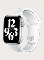Siliconen watch bandje - Wit Marmer - 38/40/41 mm  - Series 1 2 3 4 5 6 7 SE - Geschikt voor Apple Watch