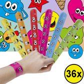 Decopatent® Uitdeelcadeaus 36 STUKS Smiley Klaparmbandjes - Traktatie Uitdeelcadeautjes voor kinderen - Speelgoed Traktaties