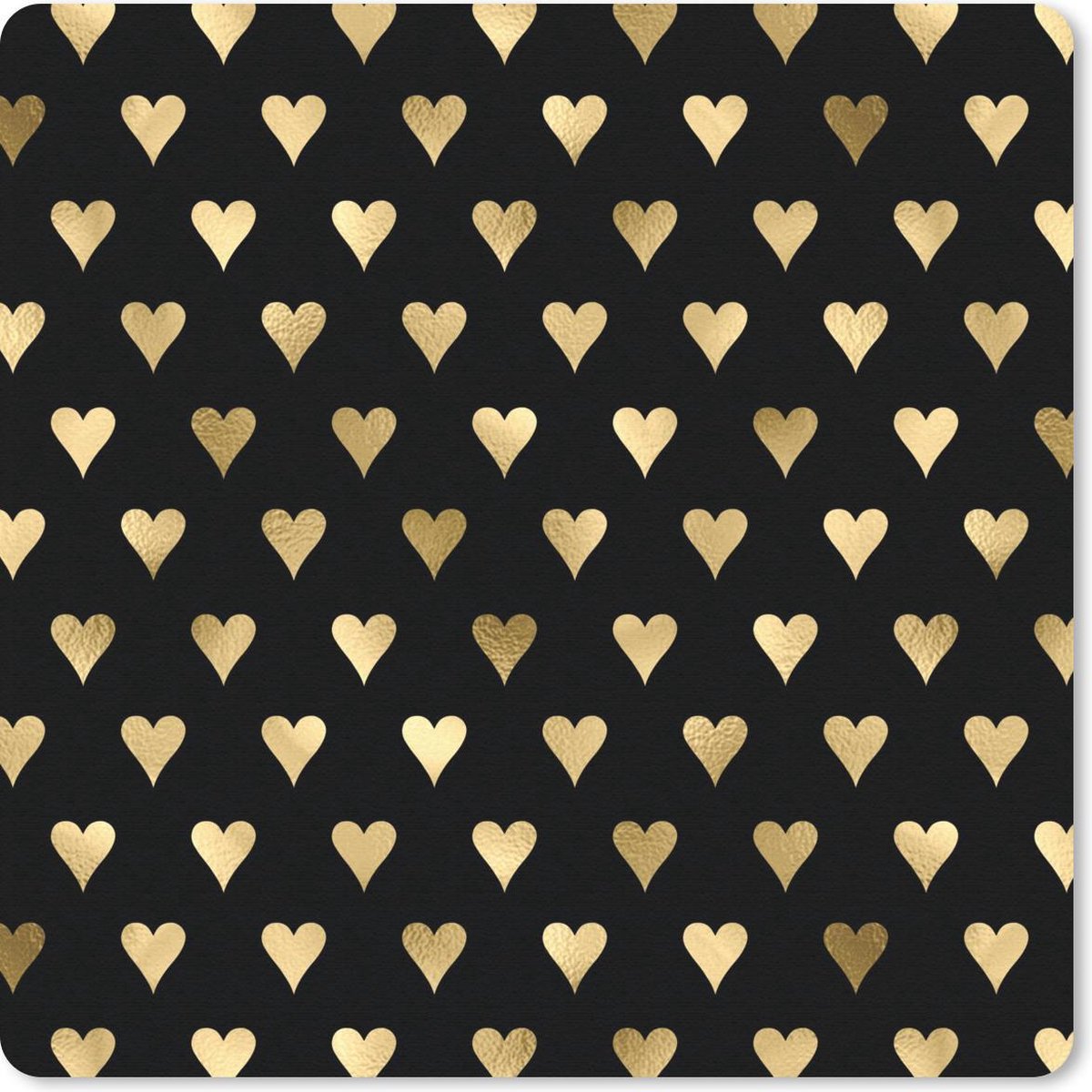 Muismat 20x20 cm - Mousepad Patronen - Hart - Goud - Muismatten