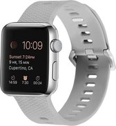 By Qubix Siliconen bandje met motief - Grijs - Geschikt voor Apple Watch 42mm - 44mm - 45mm - Ultra - 49mm - Compatible Apple watch bandje -