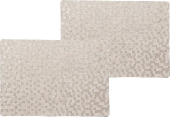 4x stuks stevige luxe Tafel placemats Stones taupe 30 x 43 cm - Met anti slip laag en Pu coating toplaag
