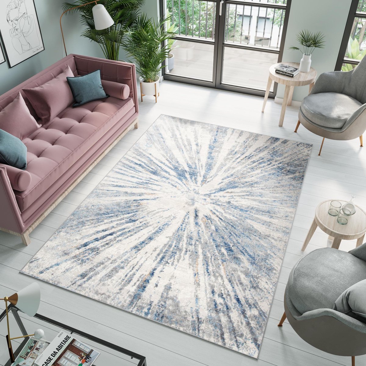 Tapiso Valley Vloerkleed Woonkamer Tapijt Grijs Blauw Maat‚Ä? 160x220