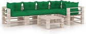 Medina 6-delige Loungeset met kussens pallet grenenhout
