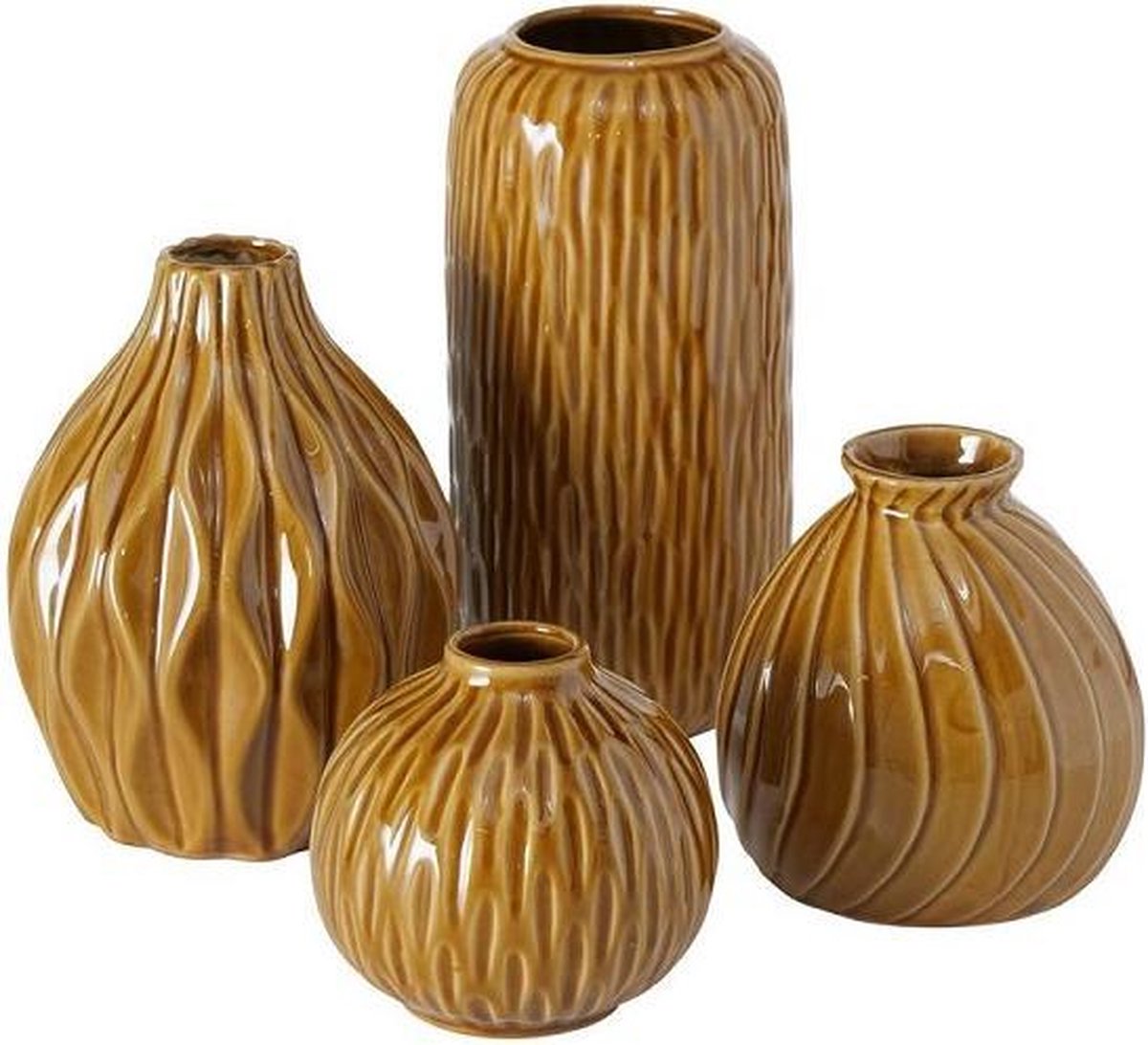 Boltze Home - Vaasjes - set van 4 - porselein - Zalina