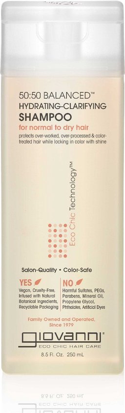 Giovanni Cosmetics – 50:50 Balanced Hydrating-Clarifying Shampoo – 250 ml