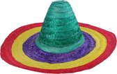 sombrero Mexican groen met rode rand 50 cm