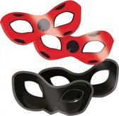 Miraculous maskers 8 stuks rood/zwart