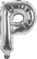 ballon letter P zilver 36 cm