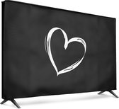 kwmobile hoes voor 55" TV - Beschermhoes voor televisie - Schermafdekking voor TV in wit / zwart - Brushed Hart design