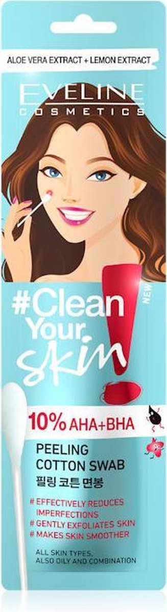 Eveline Cosmetics Clean Your Skin 10% AHA + Peeling Cotton Swab 1stuk.*