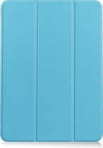 Hoes Geschikt voor iPad Air 2020 Hoes Tri-fold Tablet Hoesje Case Met Uitsparing Geschikt voor Apple Pencil - Hoesje Geschikt voor iPad Air 4 2020 Hoesje Hardcover Bookcase - Lichtblauw