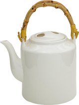 Clayre & Eef Théière 1500 ml Blanc Porcelaine Rond Pichet pour le thé