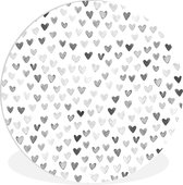 Cercle Mural - Cercle Mural Intérieur - Hartjes - Zwart - Wit - ⌀ 150 cm - Décoration murale - Peintures Ronds