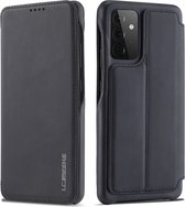 LC.IMEEKE Retro Book Case - Geschikt voor Samsung Galaxy A52 / A52s Hoesje - Zwart