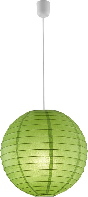 LED Hanglamp - Hangverlichting - Torna Ponton - E27 Fitting - Rond - Mat Groen - Papier
