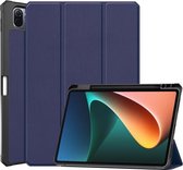 Voor Geschikt voor Xiaomi Pad 5 Custer Patroon Pure Kleur TPU Smart Tablet Holster met Slaapfunctie & 3-voudige Houder & Pen Slot (Blauw)