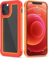 Crystal PC + TPU schokbestendig hoesje voor iPhone 12 mini (helder rood + oranje)