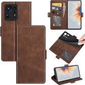 Voor Xiaomi Mix 4 Dual-side magnetische gesp horizontale flip lederen tas met houder & kaartsleuven & portemonnee (bruin)