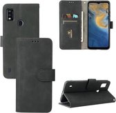 Voor ZTE Blade A51 Effen Kleur Huid Voelen Magnetische Gesp Horizontale Flip Kalf Textuur PU Lederen Case met Houder & Kaartsleuven & Portemonnee (Zwart)