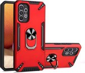 Voor Samsung Galaxy A32 4G PC + TPU-beschermhoes met 360 graden draaibare ringhouder (rood)