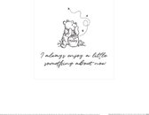 Disney Poster - Winnie The Pooh I Always Enjoy - 30 X 30 Cm - Zwart
